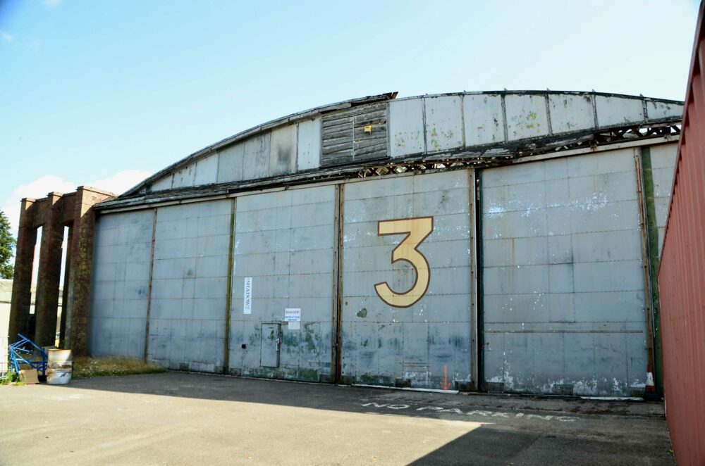Hangar 3 at Old Sarum Airfield before its collapse