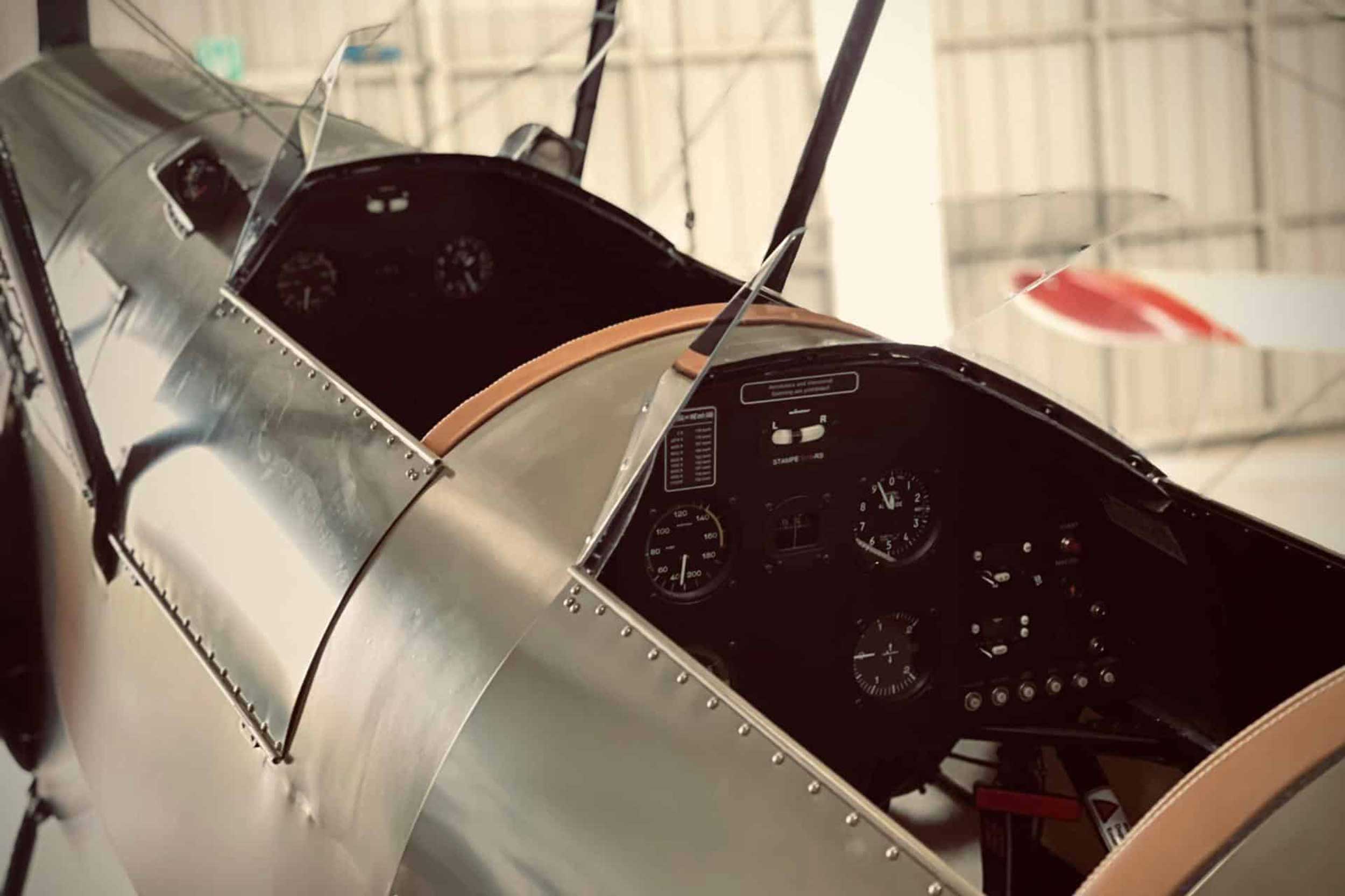 Cockpit of the Stampe SV4 microlight
